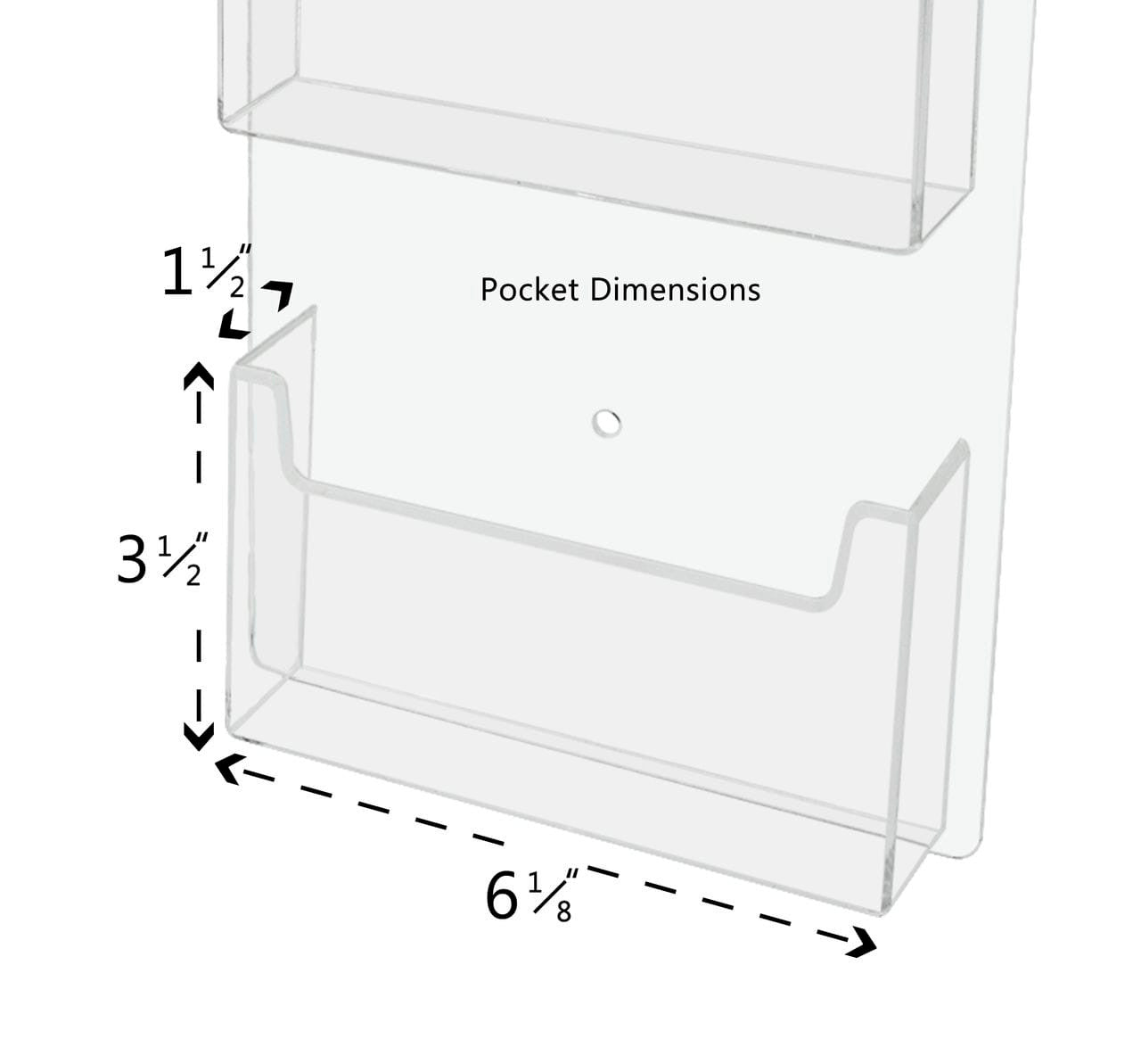 Wall 3 Pocket Postcard Holder for 6"W Advertising Literature