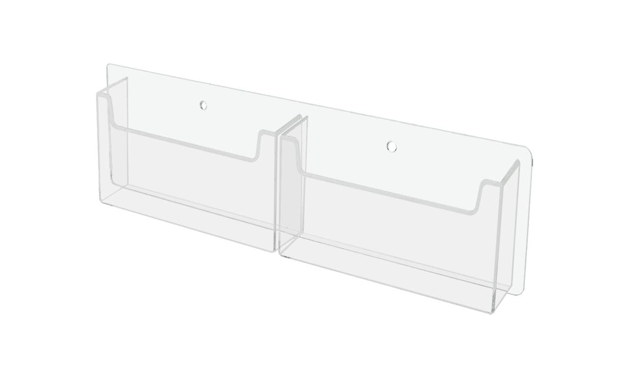 Wall Two Pocket Postcard Holder for 6"W Advertising Literature