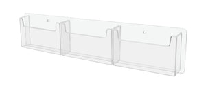 Wall Three Pocket Postcard Holder for 6"W Advertising Literature