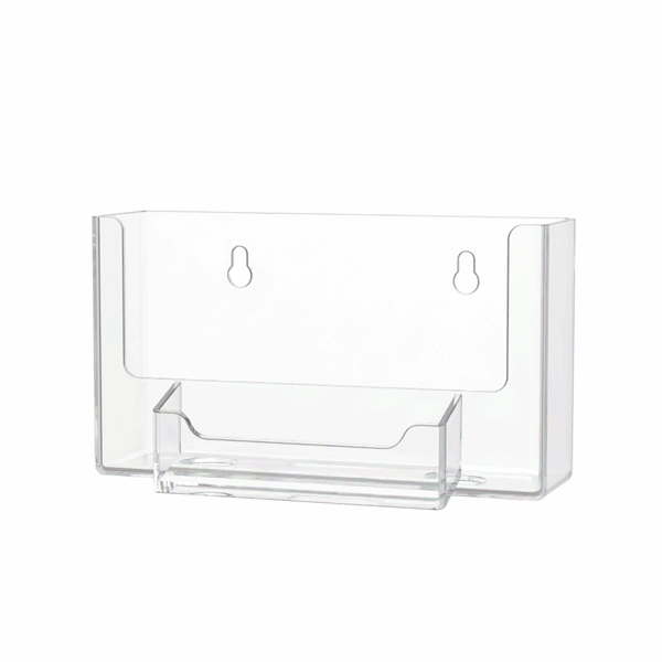 6"W Postcard Literature Holder with Business Card Pocket
