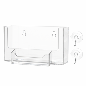 Suction Cup 6"W Postcard Holder with Card Pocket and Window Hooks