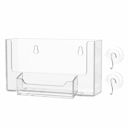 Suction Cup 6"W Postcard Holder with Card Pocket and Window Hooks