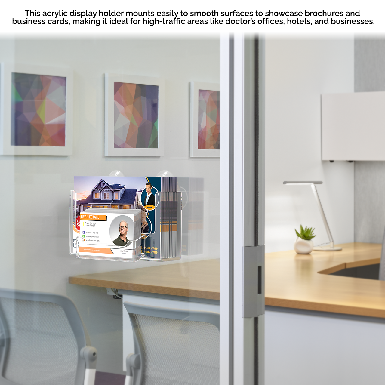 Suction Cup 6"W Postcard Holder with Card Pocket and Window Hooks