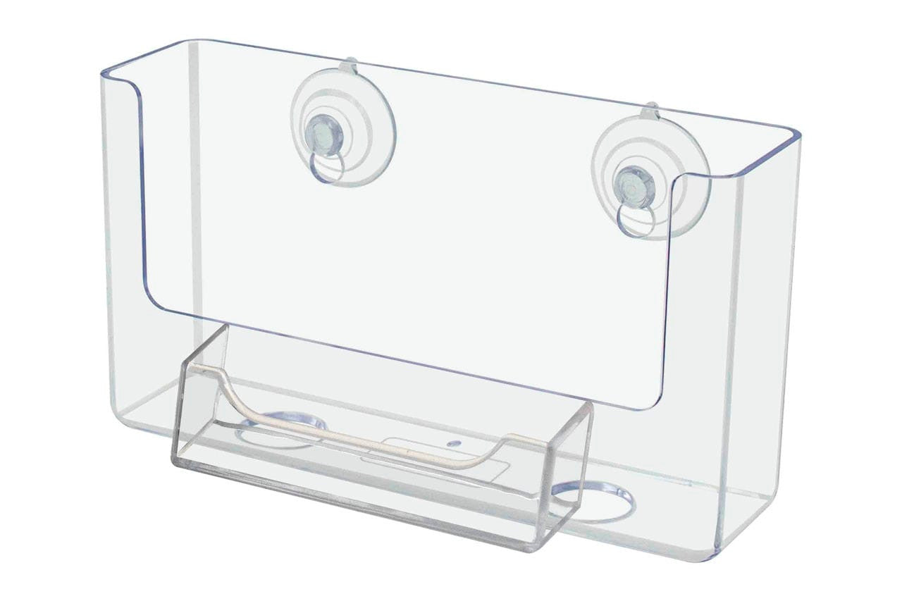 Suction Cup 6"W Postcard Holder with Card Pocket Window Display