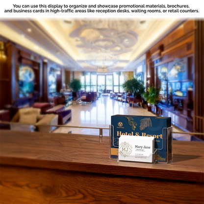 6"W Postcard Literature Holder with Business Card Pocket