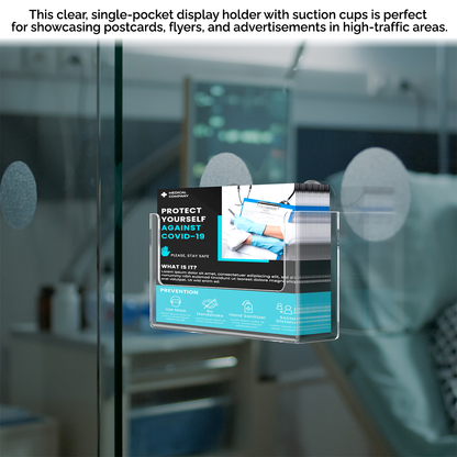 Suction Cup 6"W Postcard Holder with Window Hooks