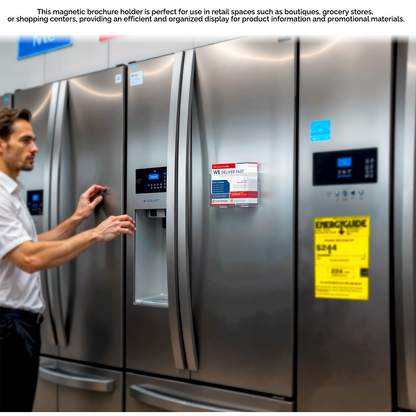 6"W Magnetic Postcard Holder Metal Mount Booklet Display