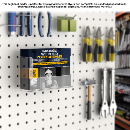 Pegboard 6"W Postcard Holder Literature Display Rack