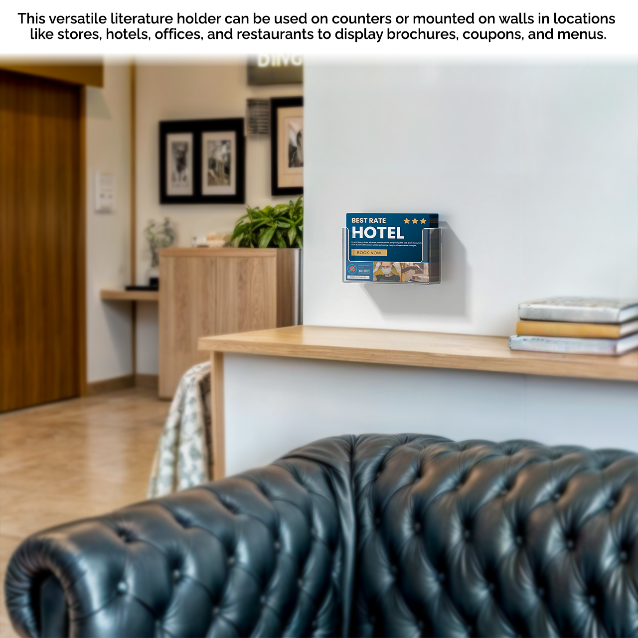 6"W Postcard Literature Holder Wall or Countertop Display