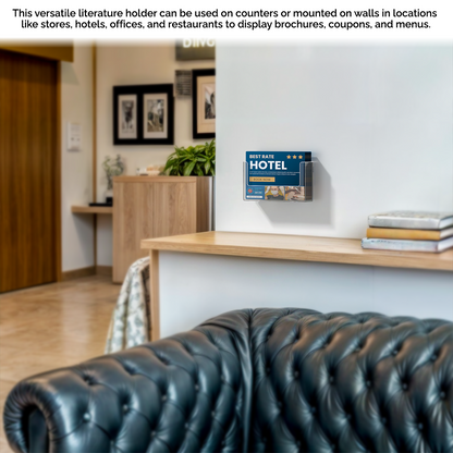 6"W Postcard Literature Holder Wall or Countertop Display