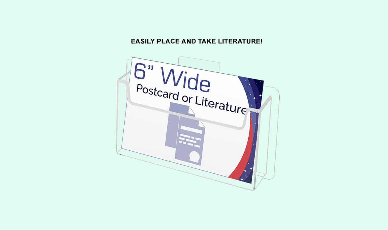 Slatwall 6"W Postcard Index Time Card Single Pocket Holder