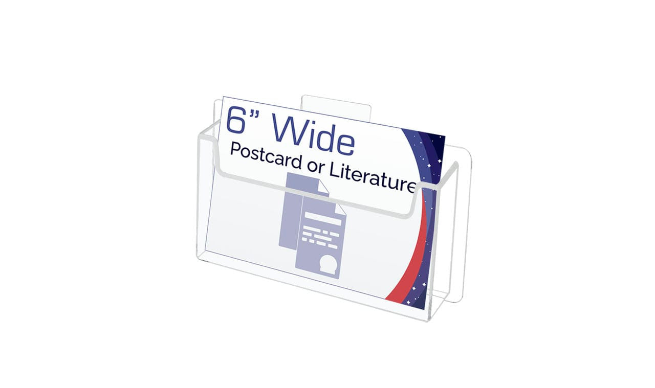 Slatwall 6"W Postcard Index Time Card Single Pocket Holder