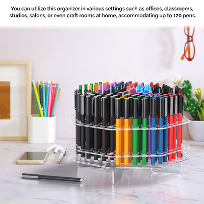 120 Slot Pen Organizer or Brush or Marker Holder Acrylic