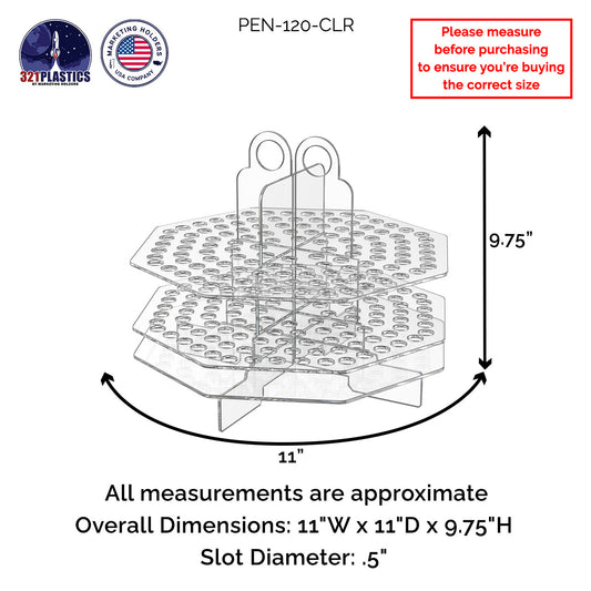 120 Slot Pen Organizer or Brush or Marker Holder Acrylic