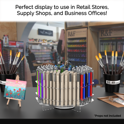 Rotating 120 Slot Pen Marker Brushes Holder Display Organization