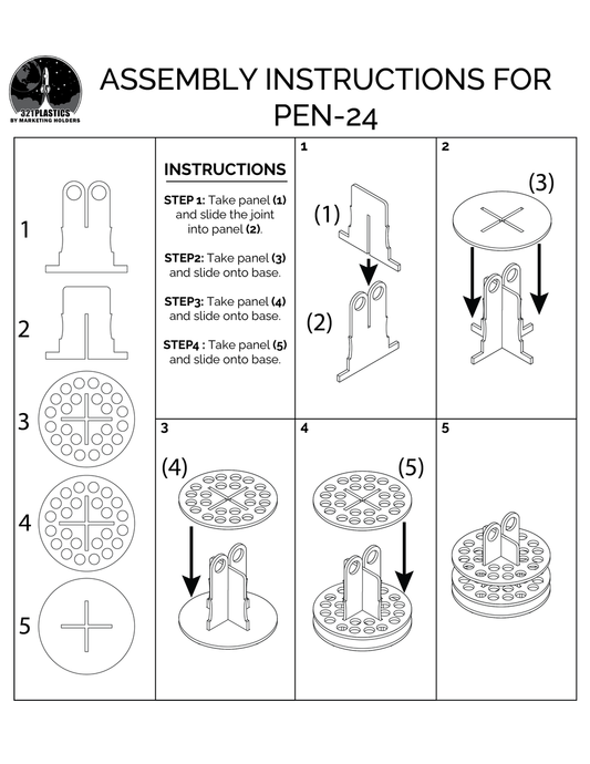 24 Slot Pen Holder Desktop Marker Paintbrush Organizer