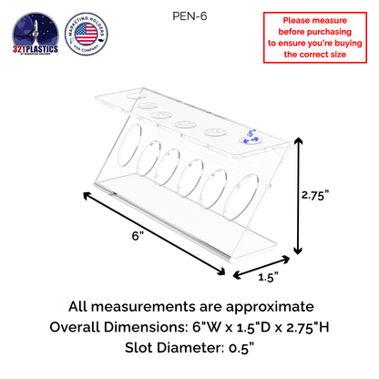 6 Slot Beaded Pen Organizer Beauty and Art Supply Holder