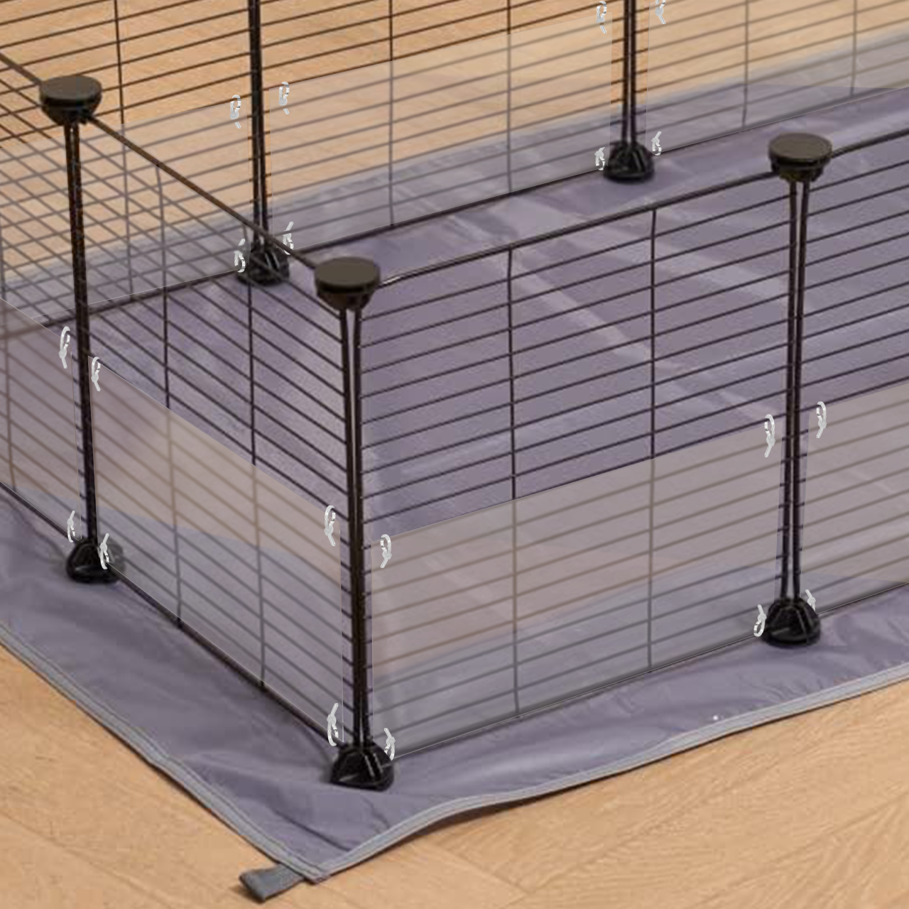 11.5"W x 5.5"H Urine Guard Pet Cage Liner Splash Guard Plastic