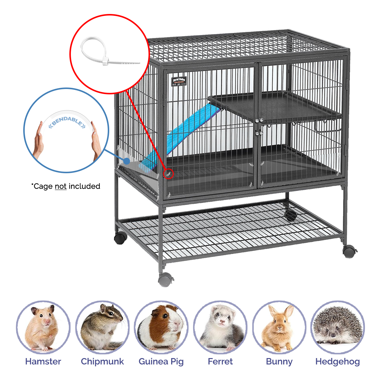 14"W x 4.5"H Pet Cage Plastic Protective Siding Habitat Sheets
