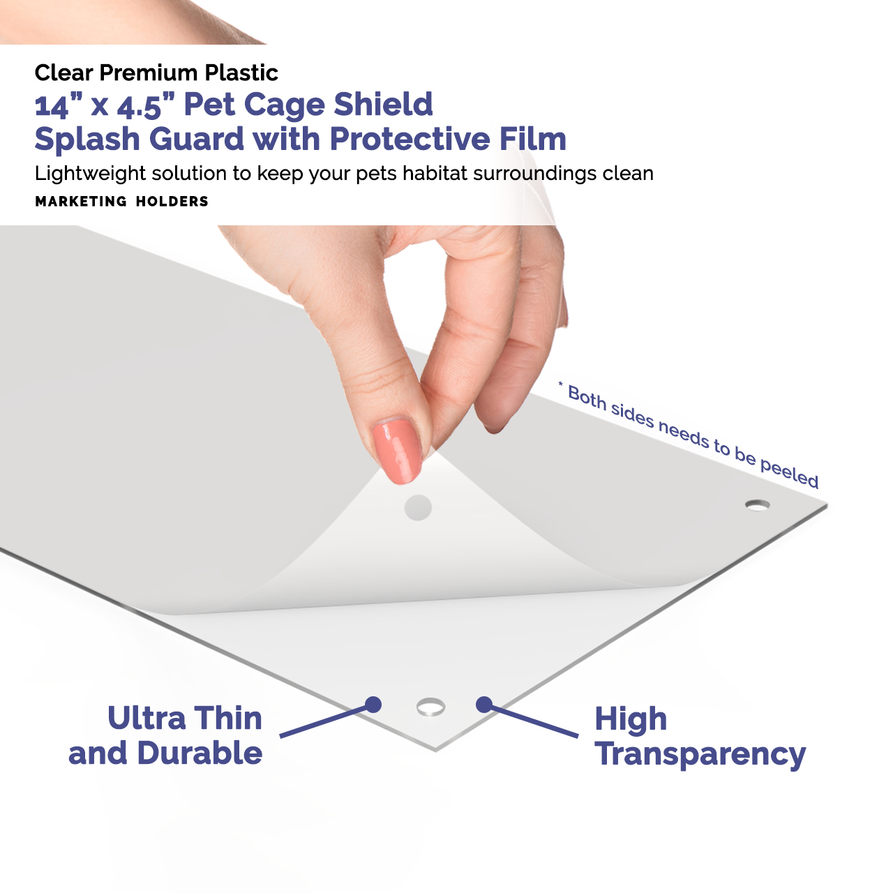 14"W x 4.5"H Pet Cage Plastic Protective Siding Habitat Sheets