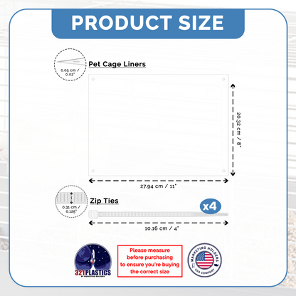 8"W x 11"H Urine Guard Pet Cage Liner Critter Splash Guard