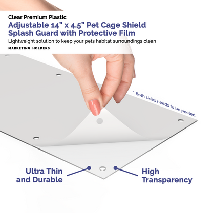 14"W x 4.5"H Urine Guard Pet Cage Liner Habitat Plastic Shields