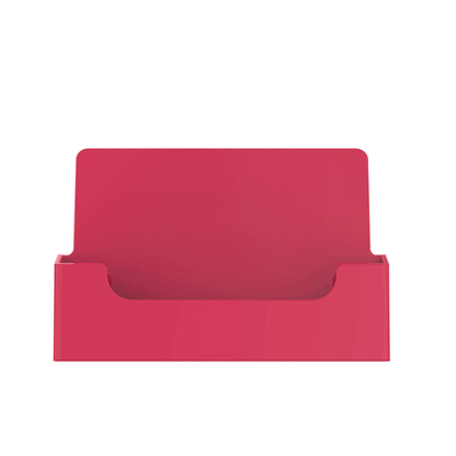 Bright Pink Business Card Holder Single Pocket Countertop Stand
