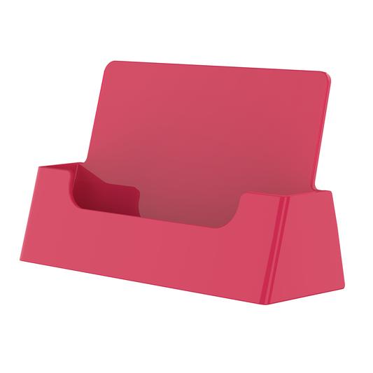 Bright Pink Business Card Holder Single Pocket Countertop Stand