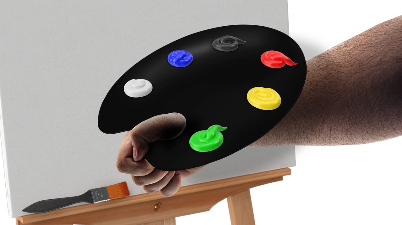 Acrylic Paint Palette 11"W Mixing Tray with Thumb Hole