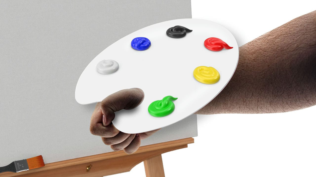 Acrylic Paint Palette 9"W Mixing Tray with Thumb Hole