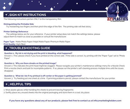 36" x 36" Wall Sign Holder Floating Graphic Poster Display