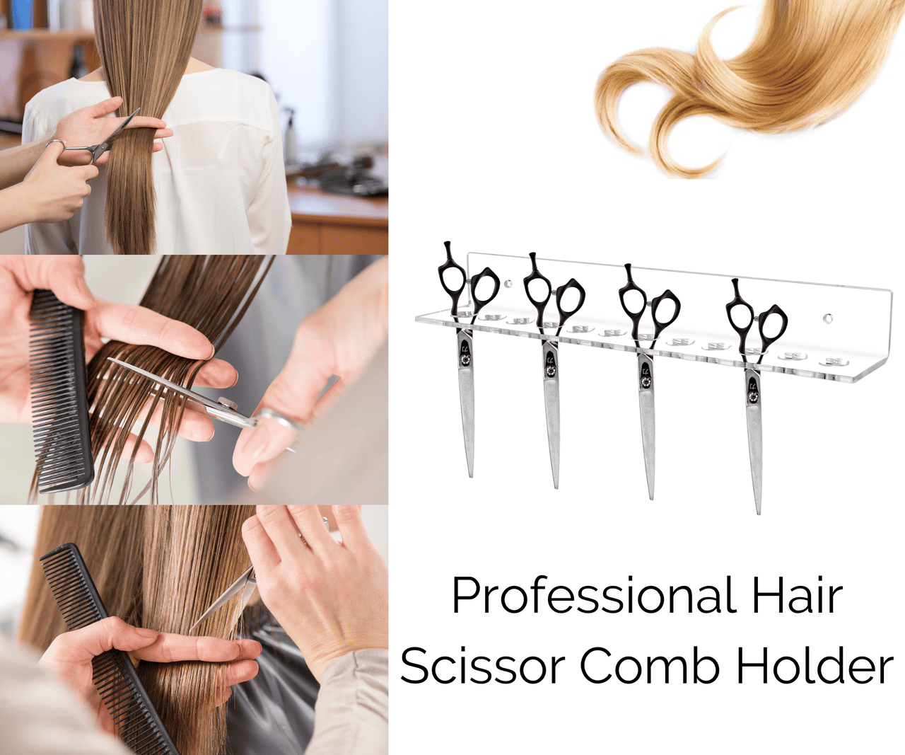 Scissor Shear Grooming Display Rack Wall Mount with 12 Holes