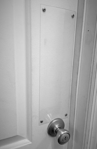 Clear Acrylic Door Push Plate with Hanging Hardware