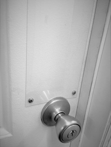 Clear Acrylic Door Push Plate with Hanging Hardware