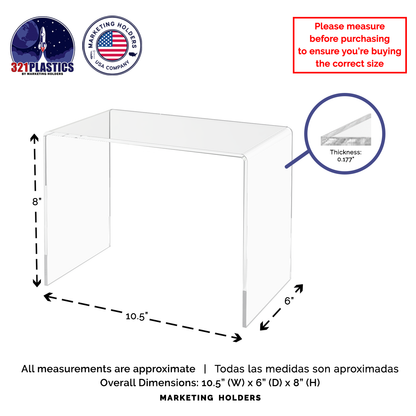 10.5" x 6" Riser Display Acrylic Retail Showcase Stand
