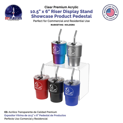 10.5" x 6" Riser Display Acrylic Retail Showcase Stand