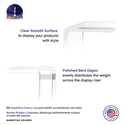 10.5" x 6" Riser Display Acrylic Retail Showcase Stand
