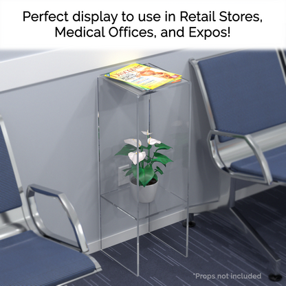 Riser Side End Accent Table 30"H Display Stand with Shelf
