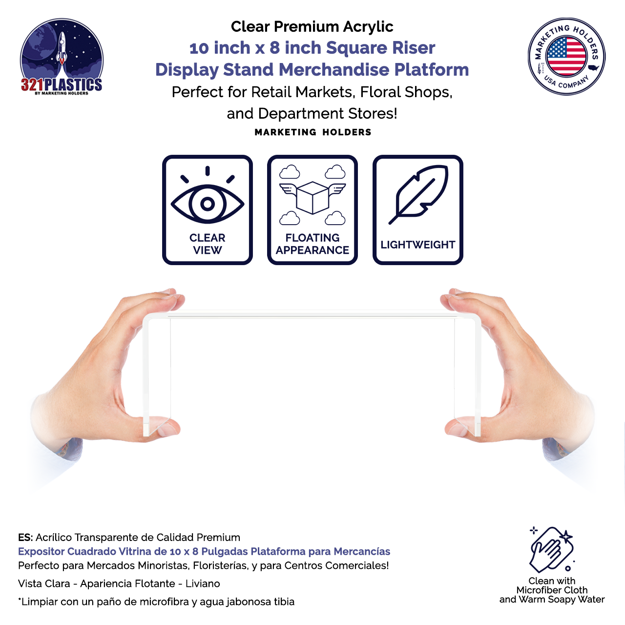 10" x 8" Riser Display Stand Retail Merchandise Platform