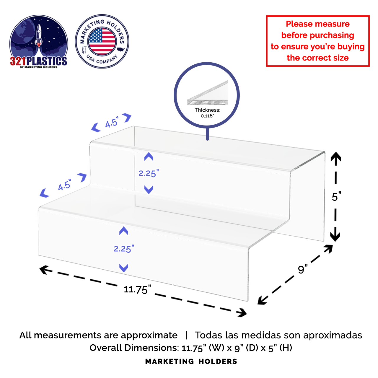 Merchandise Showcase Display 2 Tier Stair Platform Riser Stand