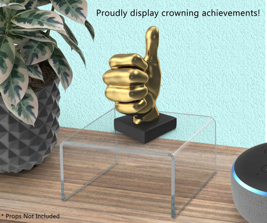 Clear Acrylic Display Riser 4" Square Retail Showcase Stand