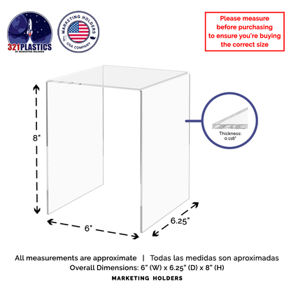 6" x 6.25" Riser Display Stand Product Showcase Acrylic Table