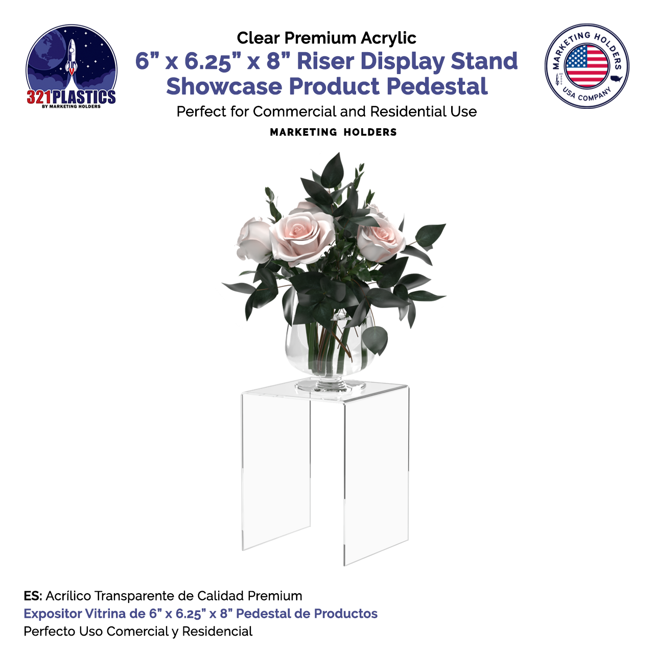 6" x 6.25" Riser Display Stand Product Showcase Acrylic Table