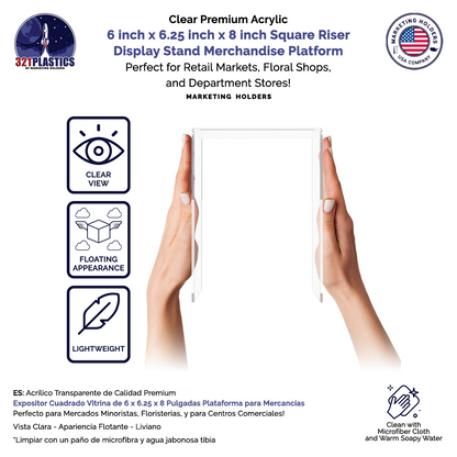 6" x 6.25" Riser Display Stand Product Showcase Acrylic Table