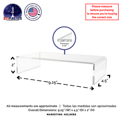 9.25" x 4.5" Riser Display Merchandise Stand Acrylic Retail