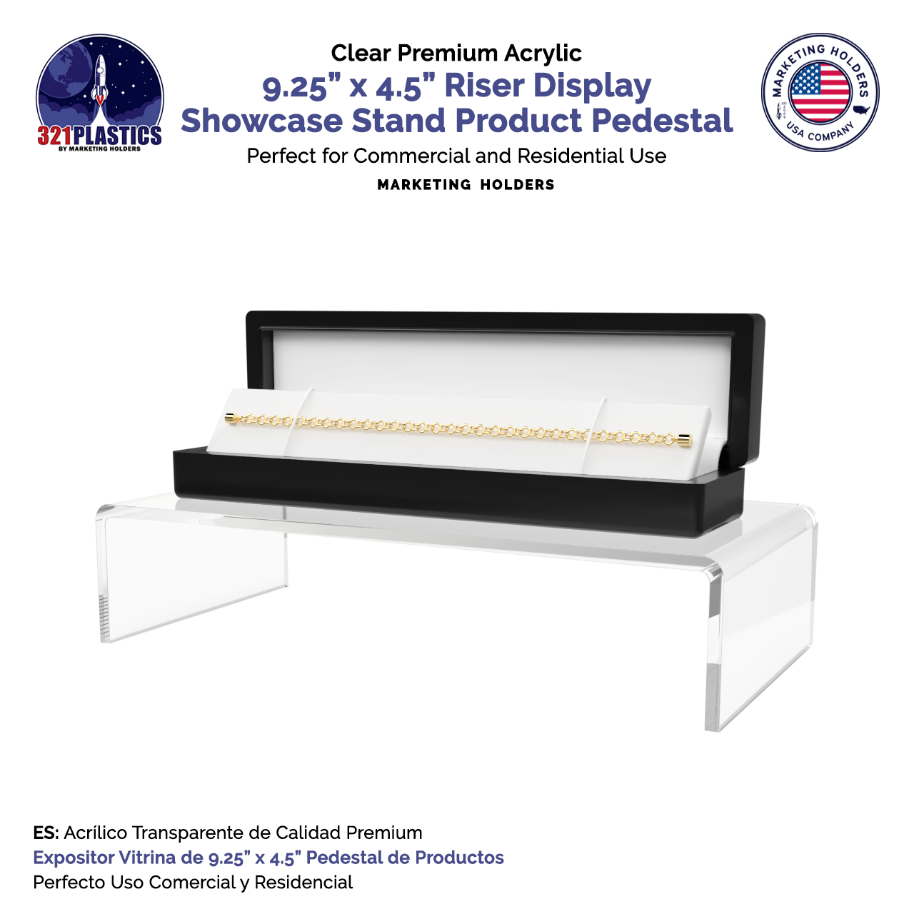 9.25" x 4.5" Riser Display Merchandise Stand Acrylic Retail