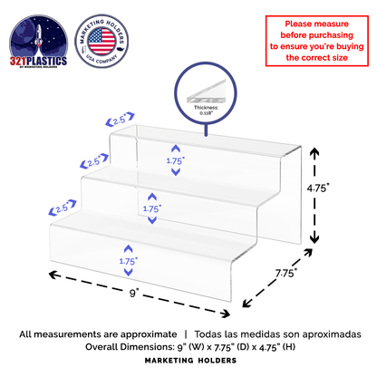 Three Step Stair Display Retail Showcase Riser Platform