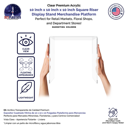 10" x 10" Riser Display Stand Product Showcase Acrylic Pedestal