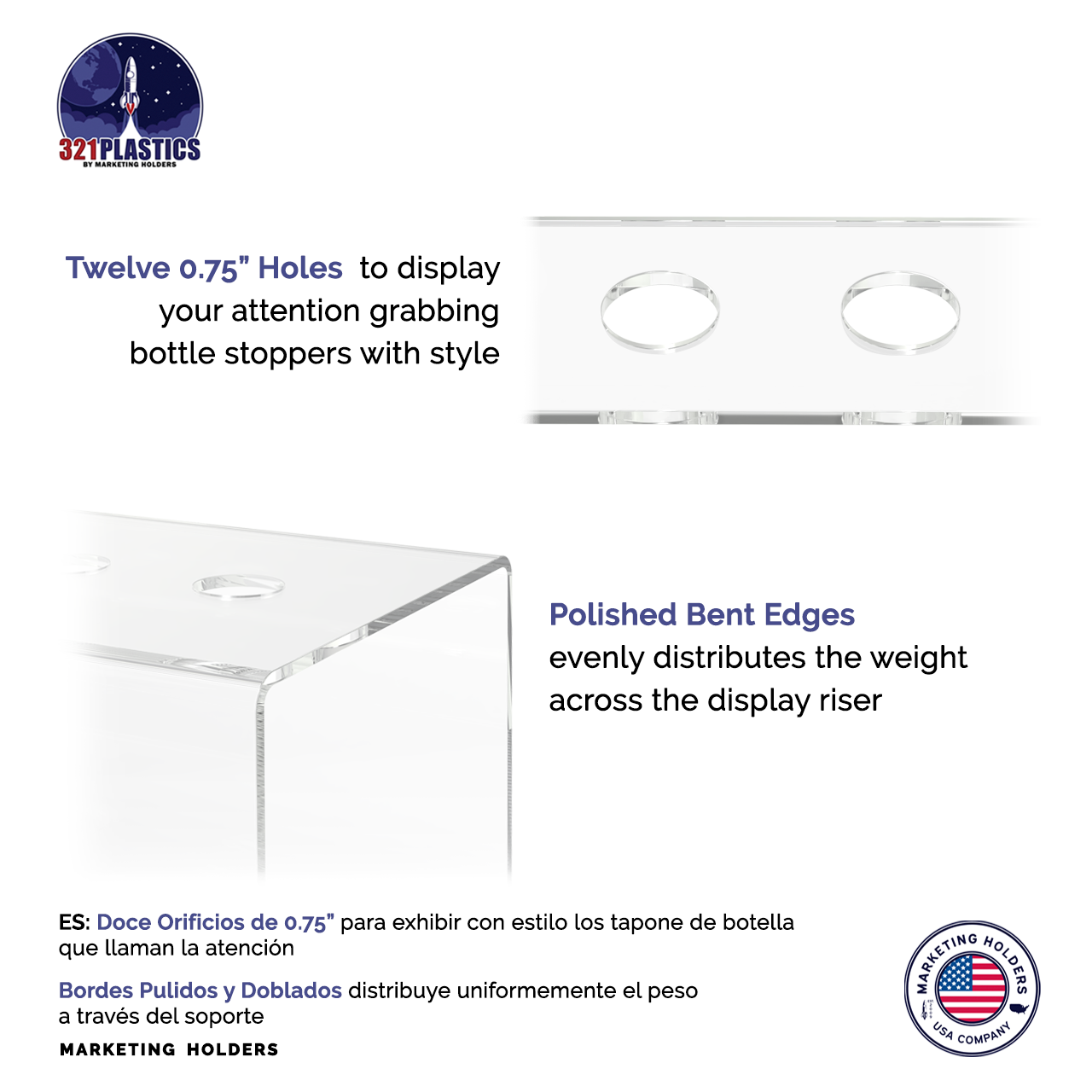 Wine Bottle Stopper Topper Display Two Tier 12 Slot Space Saver