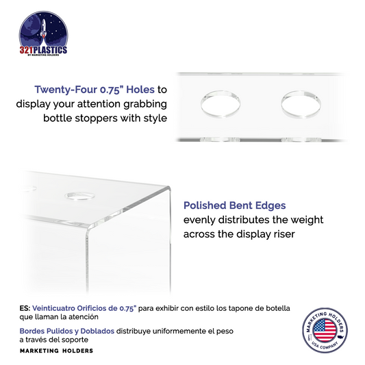 Wine Bottle Stopper Topper Display Four Tier 24 Slot Space Saver